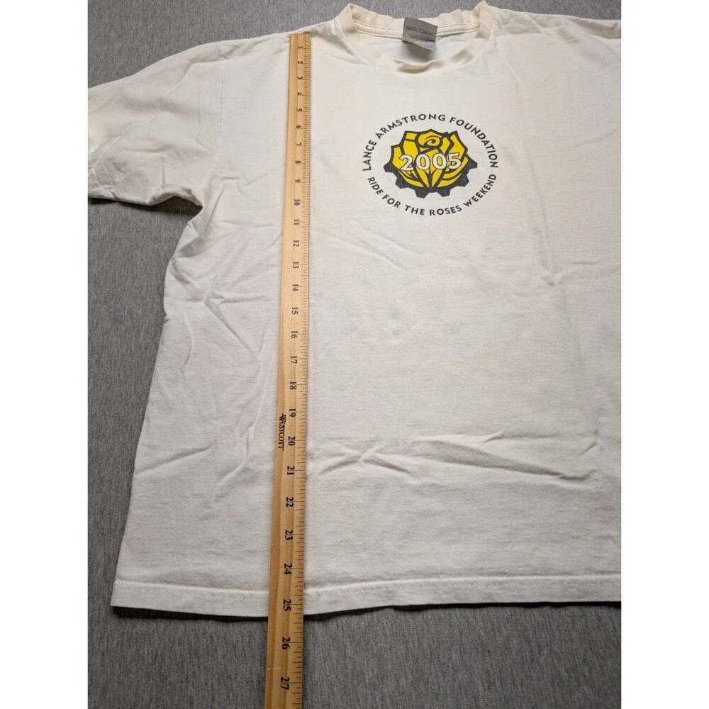 VTG Vintage Y2K Team Tag Nike 2005 Lance Armstrong Event Tee Size M White